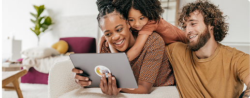 Family using tablet