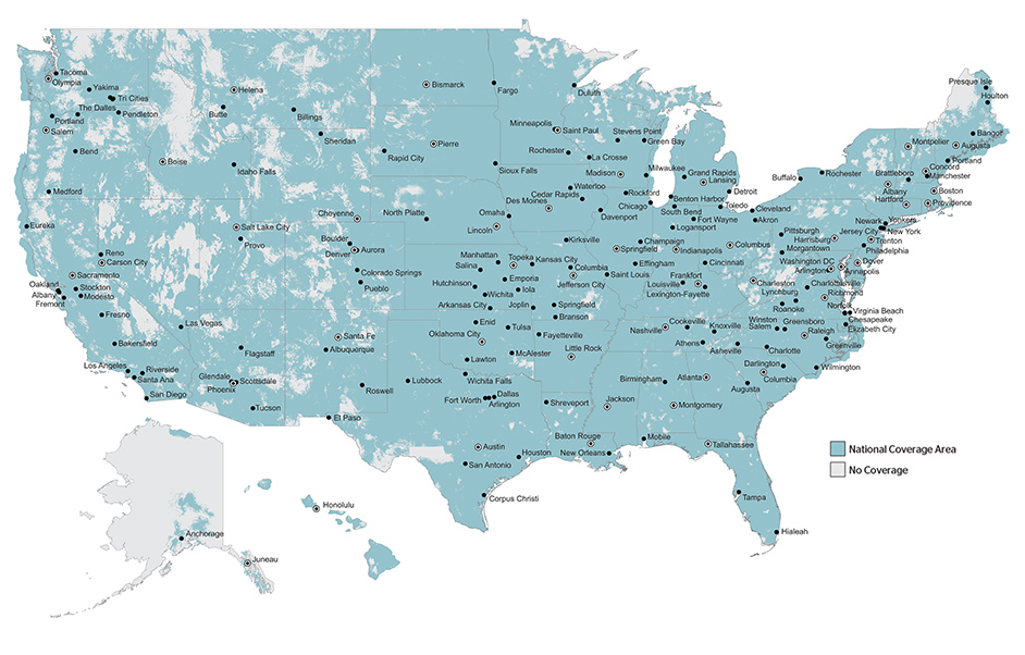 U.S. Cellular National Voice Coverage Map