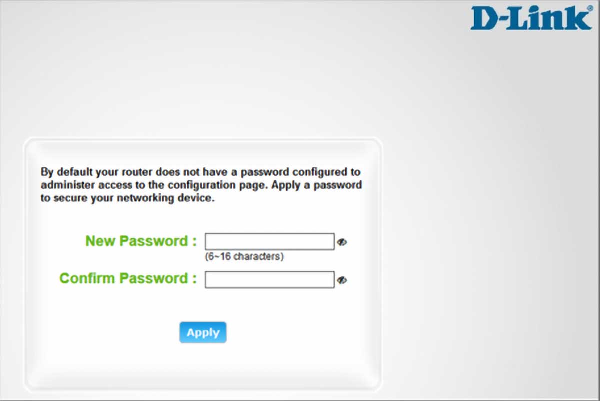 D-Link 4G LTE Router DWR-961 Change Password Screen